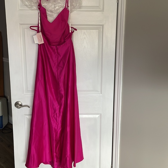 Satin Spaghetti Strap A-Line Dress Size 12 - Picture 4 of 5
